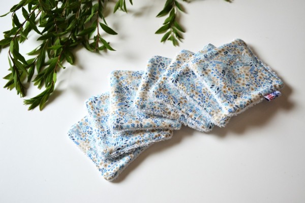 Lot de 7 lingettes lavables Bleuet